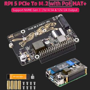 Raspberry Pi 5 Адаптер PCIe To M.2 з PoE HAT (B)
